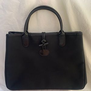 Longchamp Vintage Roseau Tote with Leather Trim